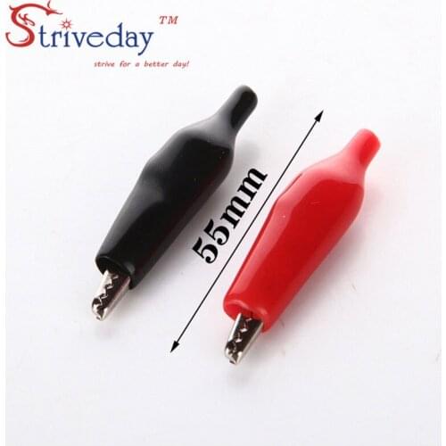 10pcs Red Black large 45mm Environmental protection Alligator clips Power Test clip Sheath clip