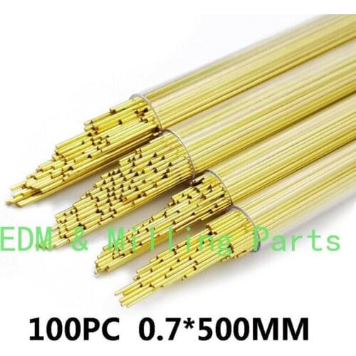100PCS CNC OD 0.7MMX500MM Brass Electrode Single-Channel Tube EDM Drilling Machine For EDM Puncher Mill Part