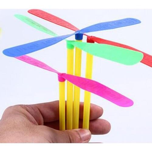 100Pcs Dragonfly Shape Hand Push Flying Propeller Outdoor Sports Game Kids Toy