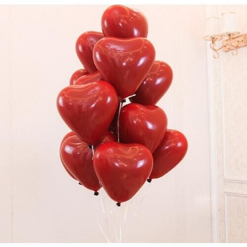 200pcs Romantic 10 Inch Love Heart Balloons Red Latex Balloon Wedding Birthday Globos Valentines Day Party Decoration