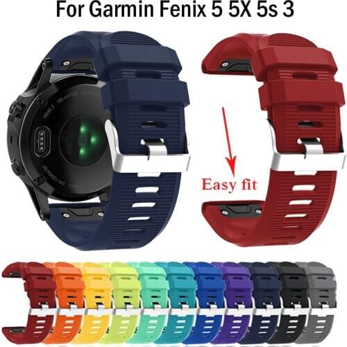 26 22 20MM Watchband Strap For Garmin Fenix 6X 6 6S 5 5S Plus 3 3HR D2 935 Watch Quick Release Silicone Easyfit Wrist Band Strap