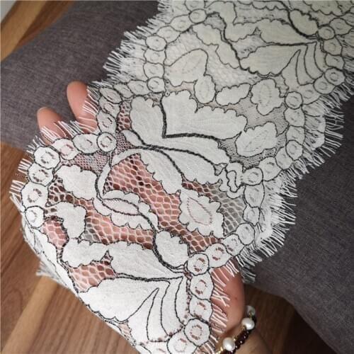 3M Long Quality Milky Non-elastic Eyelashes whiskers Clothing underwear Accessories DIY Decoration 16CM Wide Lace