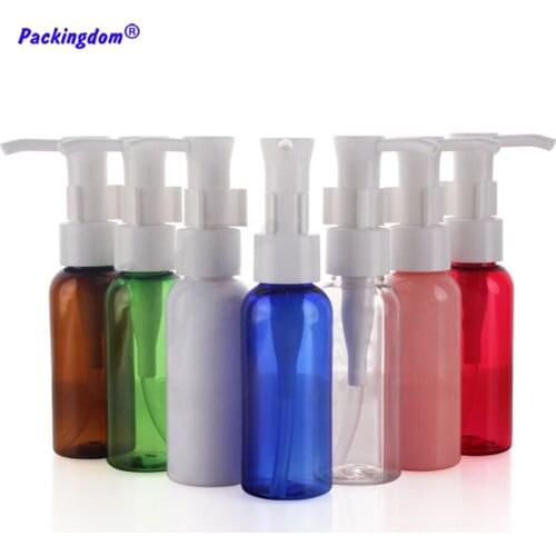 30pcs Round Pump Dispenser Empty Packaging Dispenser Bottles Plastic PET Small Sample Container Lotion Tool Dispensing Tube 50ml