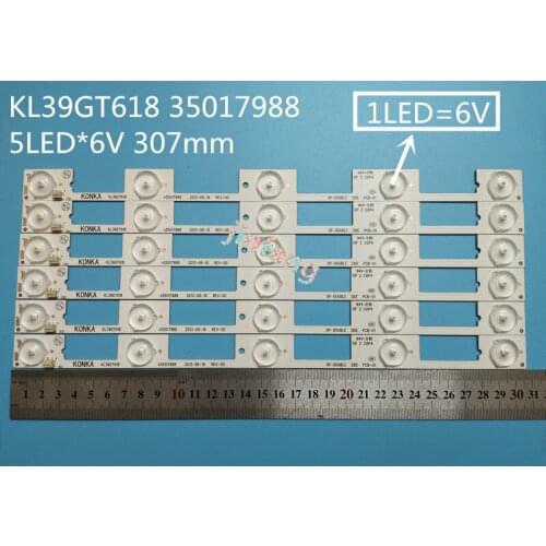 60pcs LED backlight lamp strip for konka 39Inch TV KL39GT618 35017988/35017990 5 LEDs*6V 307mm led 6v