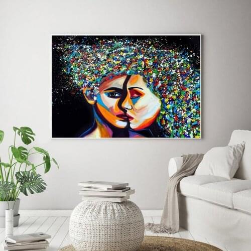 Abstract Colorful Hair Girls Canvas Paintings Wall Art Prints Poster Living Room Decor Decorative Paintings Wall Home Decor