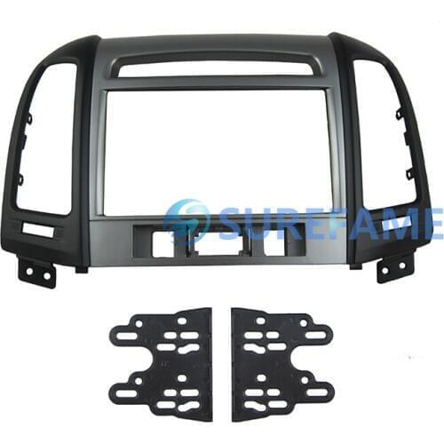 Double Din Car Audio Facia for Hyundai Santafe 2006-2012 Stereo Fascia DVD Panel Dash Kit Trim Console Adapter Bezel Plate