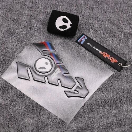 Free Keyring Gift 3D Carbon Look Tank Pad Fuel Oil Tank Cap Cover Prorector Sticker Decal For BMW S1000RR S1000 RR HP4 2015-2018