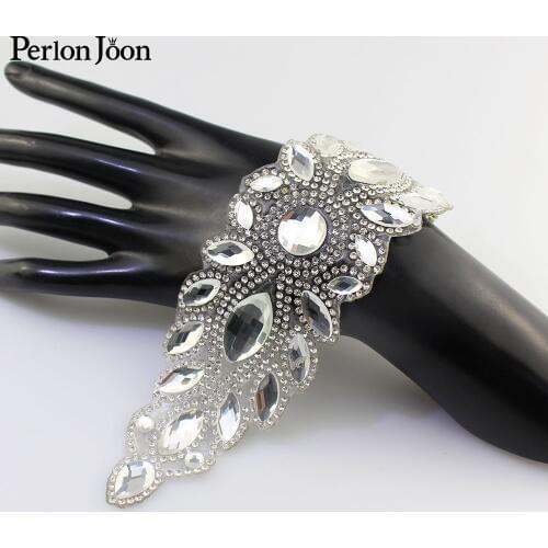 Sparkle crystal glass hot fix for clothes patch and wedding dress decoration DIY Rhinestone applique easy matching TR076