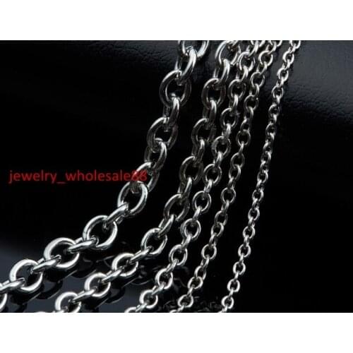 Lot 10meter in bulk 4.5mm Stainless Steel Smooth Oval Link Chain Jewelry Finding /Marking Chain DIY Jewelry