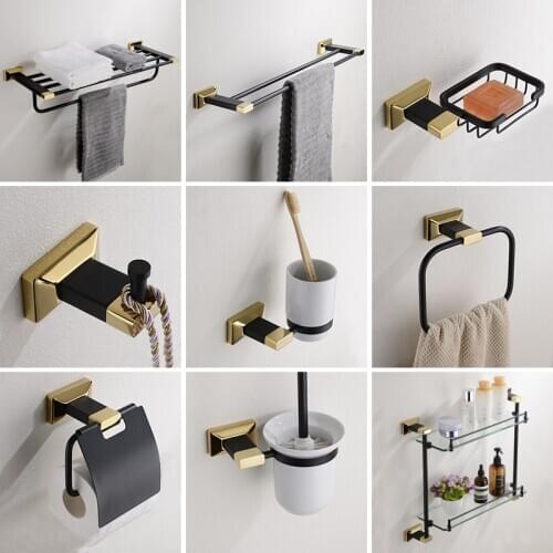 Black / White Rose gold brass bathroom Bathroom hardware Accessory set Complete set or collocation purchase
