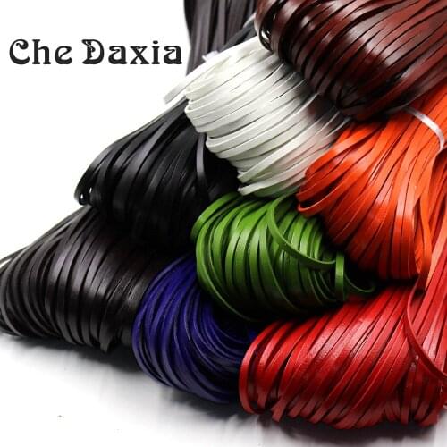 5M/Piece 5mm width Colored Paint Covering the surface, genuine Leather cord for DIY Jewelry Making Accessories