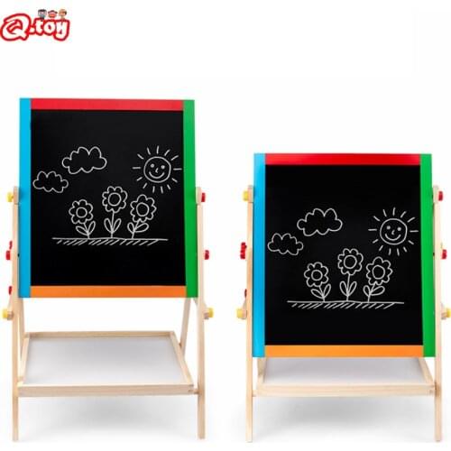 Kid Wooden Art Easel Dual Sided Height Adjust Painting Blackboard for Toddlers drawing board Christmas new year gift educational