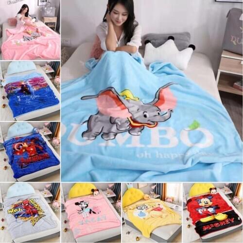Disney Dumbo Mickey Mouse Thick Plush Blanket Throw for Children on Bed Sofa Couch 150x200cm Spiderman Bedspread Christmas Gifts
