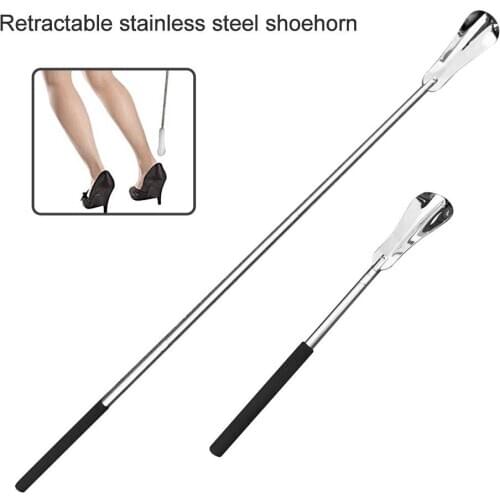 Flexible Stainless Steel Shoehorn Shoe Stick Lifter Spoon Tool with Long Handle