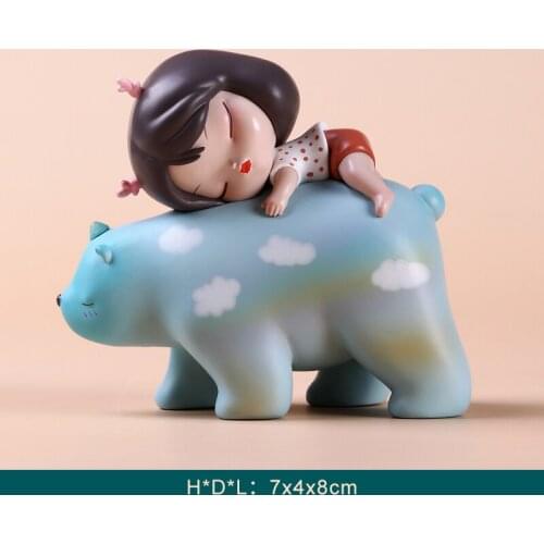 Blind Box Anime Figure Kemelife Fairy Tale Warm Bear Series Model Car Desktop Decoration Cute Model Doll Home Decorations