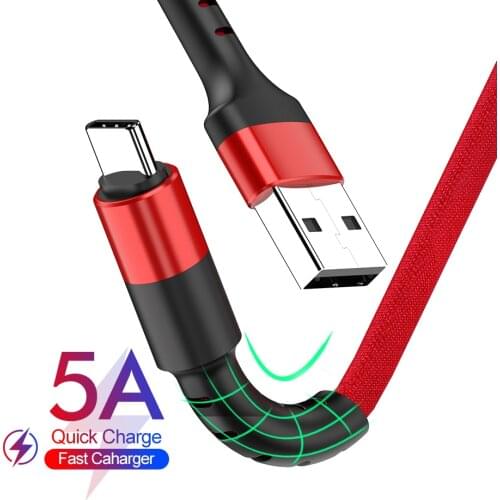 5A USB Type C Cable Wire for Samsung S10 Plus Xiaomi mi9 Mobile Phone Fast Charging USB C Cable Type-C QC 3.0 Charger USB Cables