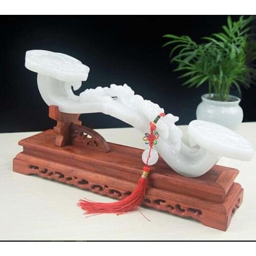 2021 HOME Company shop Good Luck bring wealth money Mascot ZHAO CAI White jade RU YI PIXIU FENG SHUI decorative Statue talisman