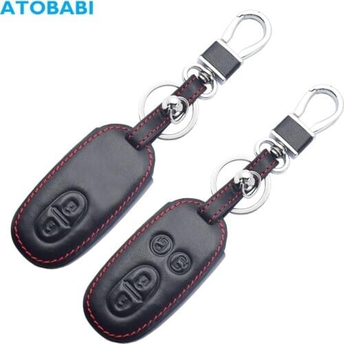 Leather Car Key Case For Suzuki Wagon R Every Hustler Palette Solio Alto Lapin Spacia Smart Remote Control Cover Keychain Holder