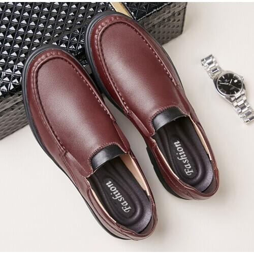 2020 New Spring Handmade Leather Shoes Black or brown Casual Men Shoes For Soft Slip On Man Flats Moccasin formal shoe