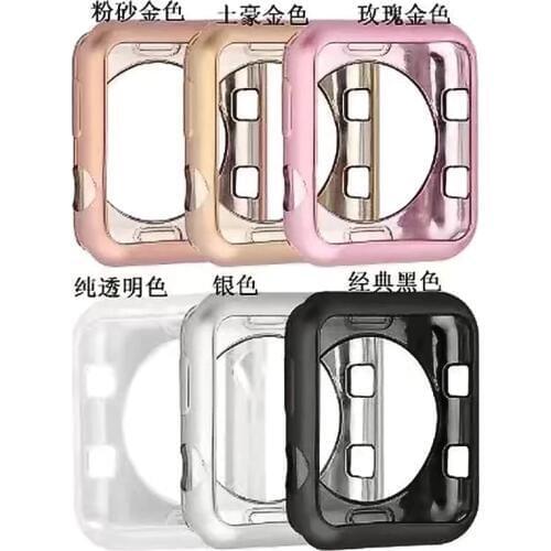 Soft Silicone TPU Colorful Plated Electroplating Protective Cover Case for Apple Watch Series 3/2/1 Case 38mm &42mm