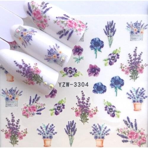 1 Sheet Water Nail Stickers Black Cartoon Animal Flamingo Fox Hollow Designs Sliders For Nail Decals DIY Manicure Decora