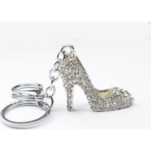 New 1pcs Wedding Decoration Diamond Rhinestone High Heels Shoes Keychain Bridesmaid Gift Hen Party Valentines Gift-7