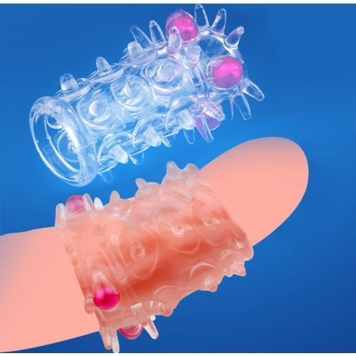 Wholesale 100pcs Penis Extension Sleeve Crystal Ball Beads Strap Cock Ring Penis Extender Delay Ejaculation Sex Toys for Men
