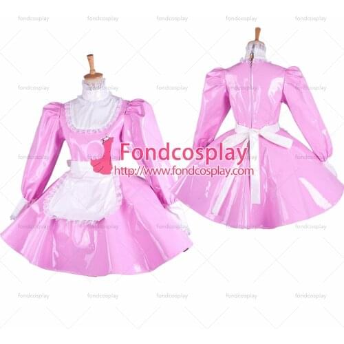 PVC Sissy maid lockable dress vinyl Uniform Tailor-made[G1545]