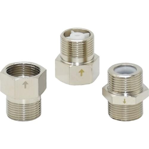 Silver 3/4" Thread Check Valve Brass Male Female Threaded 1-Way Valve Connector For Water Tank Water Heater Toilet 1pc