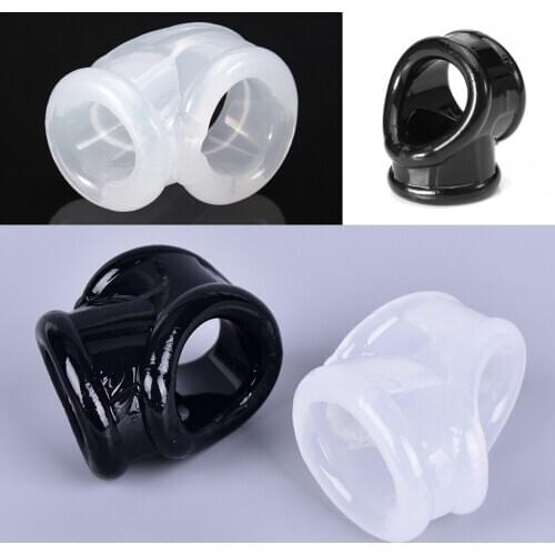 Male Chastity Device Scrotum Rings Penis Sleeve Cockrings Time Delay Cock Cage For Men Ball Stretcher Cock Ring Adult Toys