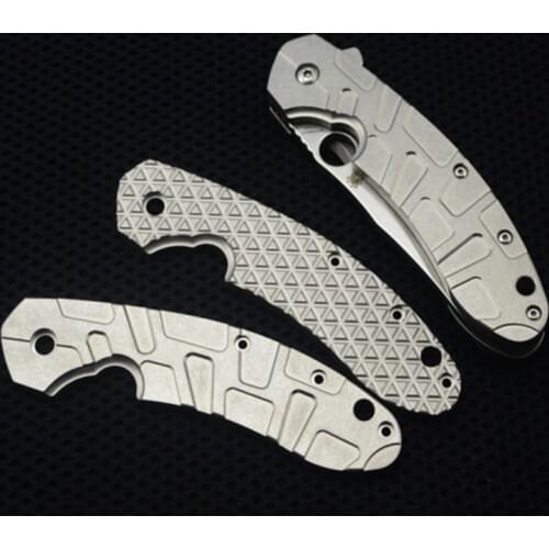 Folding Pocket Knife Handle Single Side Patch Material DIY Custom Grip Titanium Alloy scales blanks slabs For C156 Blade Cutters