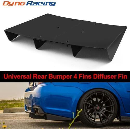 22" x 21" ABS Universal Rear Bumper 4 Fins Diffuser Fin Black Car Spoiler Decoration Fin