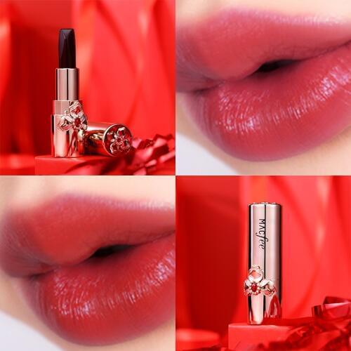 MACFEE moisturizing lipstick gold apperance with butterfly diamond women cosmetic waterproof batom matte lipstick pencil MA061
