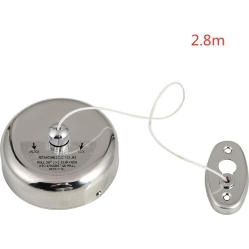 Retractable Clothes Line Dryer Home Laundry Hanger Drying Rack SUS 304 Rope Wall Hanger Clothesline Rack Clothes Dryer 2.8M