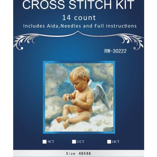 Top Quality Lovely Hot Sell Counted Cross Stitch Kit Old World Holiday Ornaments Similar DMC RW-30222 Angel boy