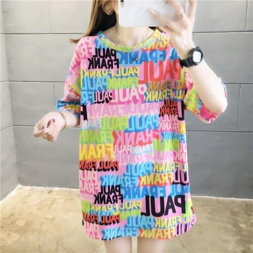 Women T-shirt 2020 new summer female T-shirt short sleeve letter loose cozy European style internet celebrity hot sale c39