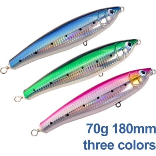 Hand Made Wood Lure Bait 70g 18cm Sea Fishing Floating Water Wooden Fishing Bait