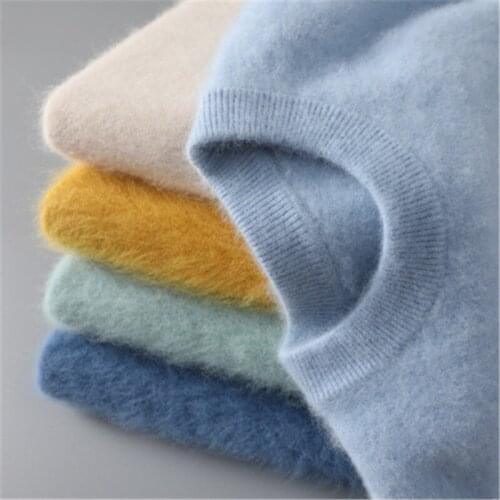 100% Mink Cashmere Sweater Women 2021 Autumn Winter Clothes Super Warm Sweater Jumper Female Pull Femme Hiver Basic Pullovers 97