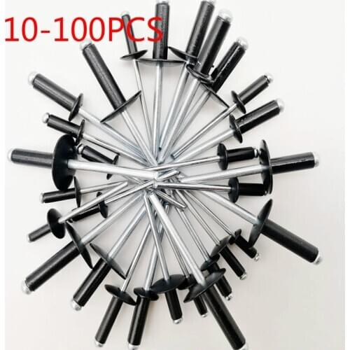 100PCS M2.4 /M3.2/M4/M5 Multiple specifications black Aluminium Blind Round Head Rivets Nail Decoration Pop Rivets