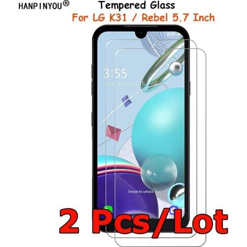 2 Pcs /Lot For LG K31 / Rebel 5.7" Tempered Glass Screen Protector Explosion-proof Protective Film Toughened Guard Shield