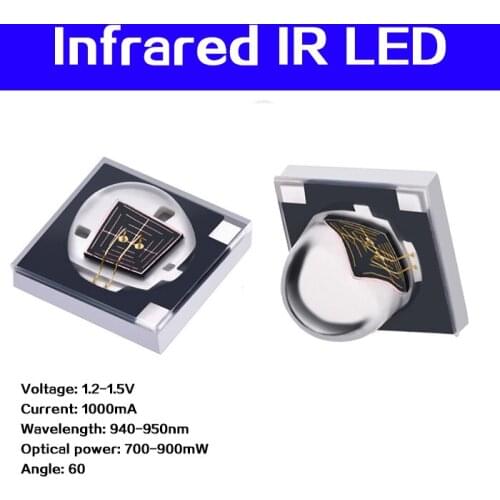50pcs CCTV Accessories 3535 Infrared IR LED 940-950nm 60degree High Power X2