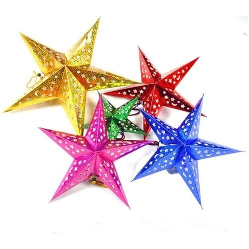6pcs 90cm size Five-pointed Star Christmas Pendant for Drop Ornaments Ceiling Decorative