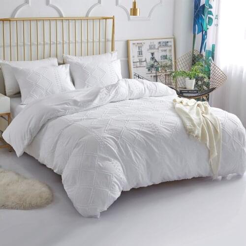 White Duvet Cover Pillowcase Bedding Set RU Size EU Size Sets Twin Queen King Size Microfiber Simplicity Bedding Quilt Set Cover