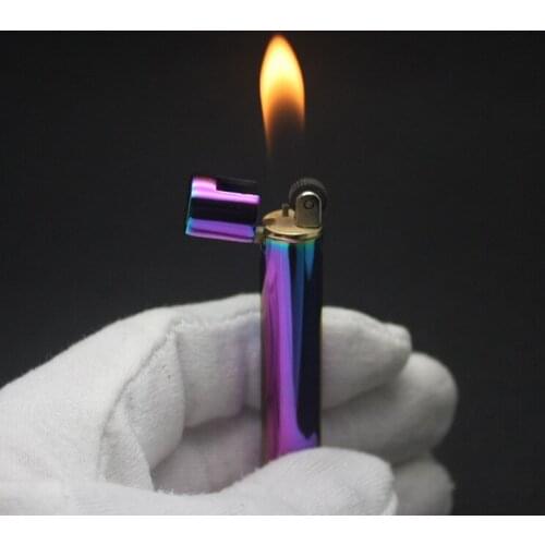 Butane Gas Metal Cigarette Shaped LighterMini Torch Lighter Grinding Wheel Pocket Lighter Smoking Accessories Gifts For Ladies