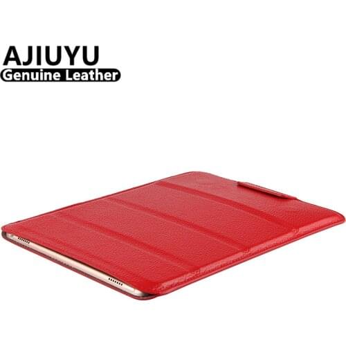 AJIUYU Genuine Leather For Apple iPad Air 2 Case Cowhide Smart Cover Protective Protector Sleeve 6 Air2 Tablet 9.7 inch Cases