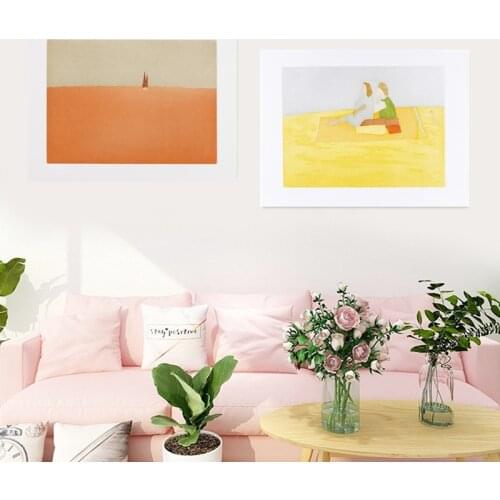 Cutelife Nordic Cloth Landscape Wall Hanging Tapestry Fabric Hand-drawn Macrame Wall Tapestry Napkin Dorm Apartment decoration