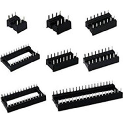 2.54mm Pitch Dual Row DIP IC Sockets Solder Type Adaptor 6,8,14,16,18,24,28,40 P Electronic Components Socket Adapter Connector