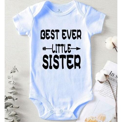 Baby Clothes Printing Little Sister Cotton Bodysuit for Newborns Kids Summer Costume Jumpsuit Babies Autumn Newborn Boy outfit