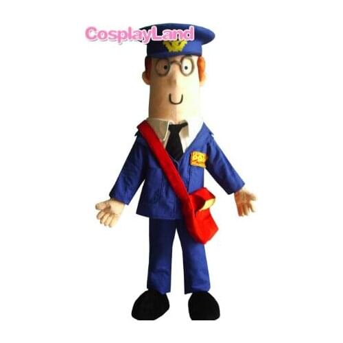 Hard-Working Postman Pat Mailman Mail Letter Carrier Man mascot fancy dress costumes cartoon party costumes adult size