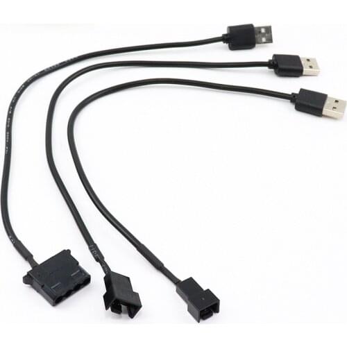 32CM USB To 3/4Pin IDE 4PIn Female CPU Fan Cable 3/4 Pin To Usb Adapter Fan Power Cable Conversion Line Connector 5V